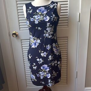 Navy blue floral dress